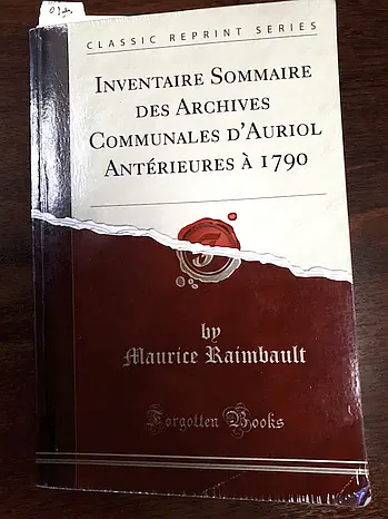 Archive municipale d'Auriol avant 1790