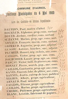 Liste Electorale Auriol 1900